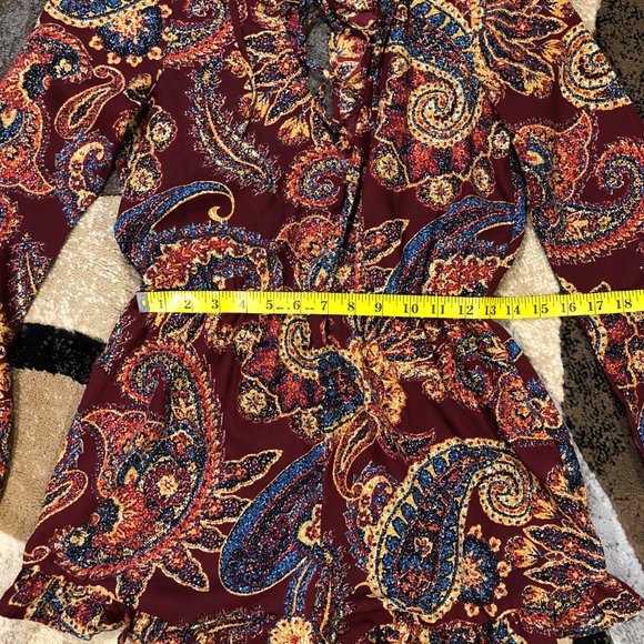 Women’s ILLA ILLA Red Long Sleeve Romper, Size Med - Picture 3 of 8